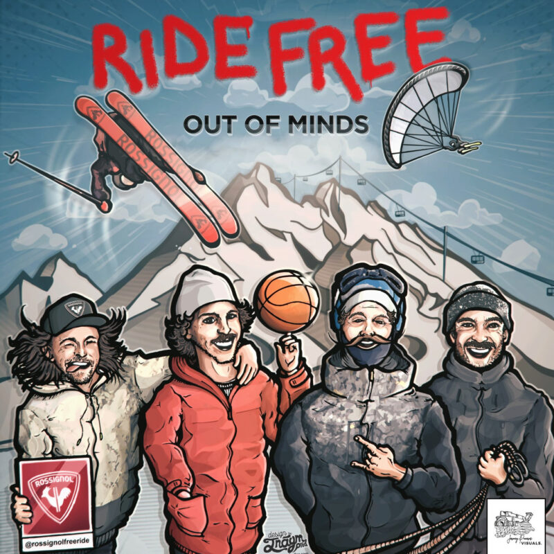 Création graphique pour film et contenu audiovisuel à Annecy, Grenoble et Rhône-Alpes. Design de communication, affiche du film de ski Rossignol "Ride Free".